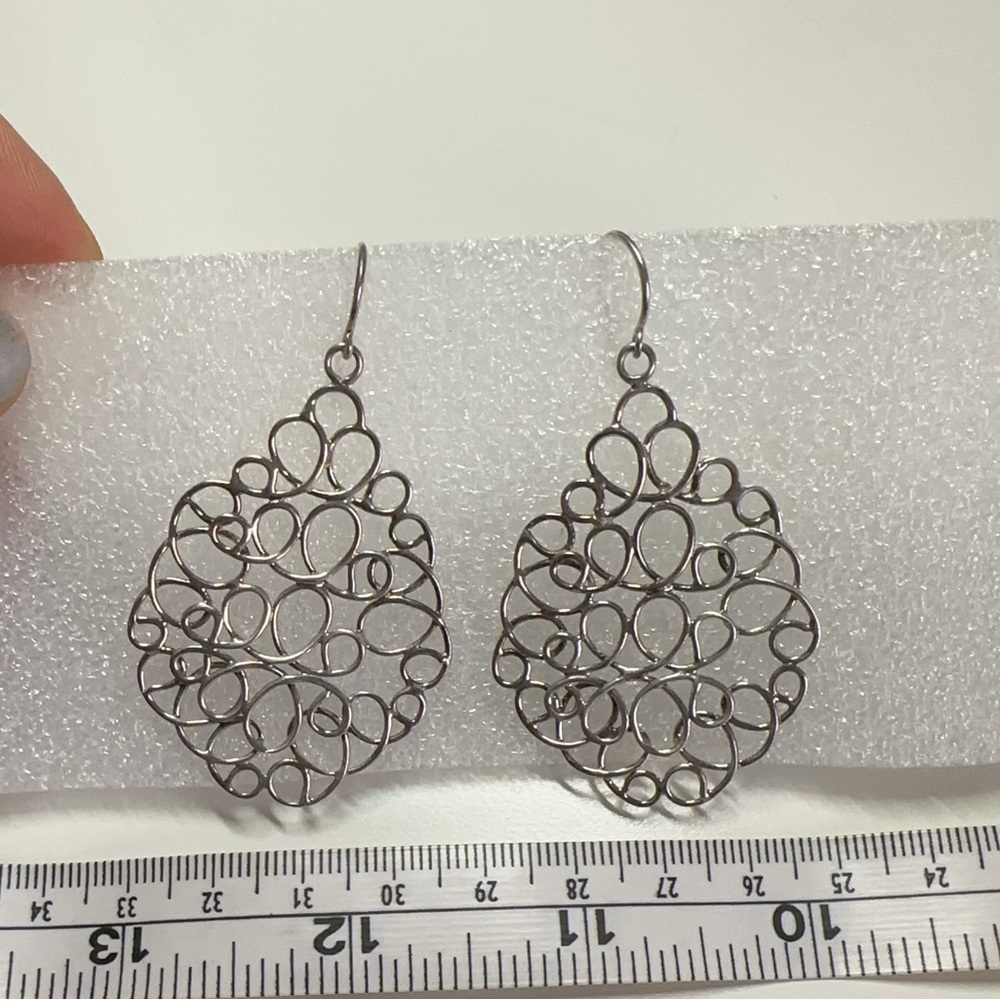 Silpada Daydream Woven Sterling Silver Large Dangle Earrings